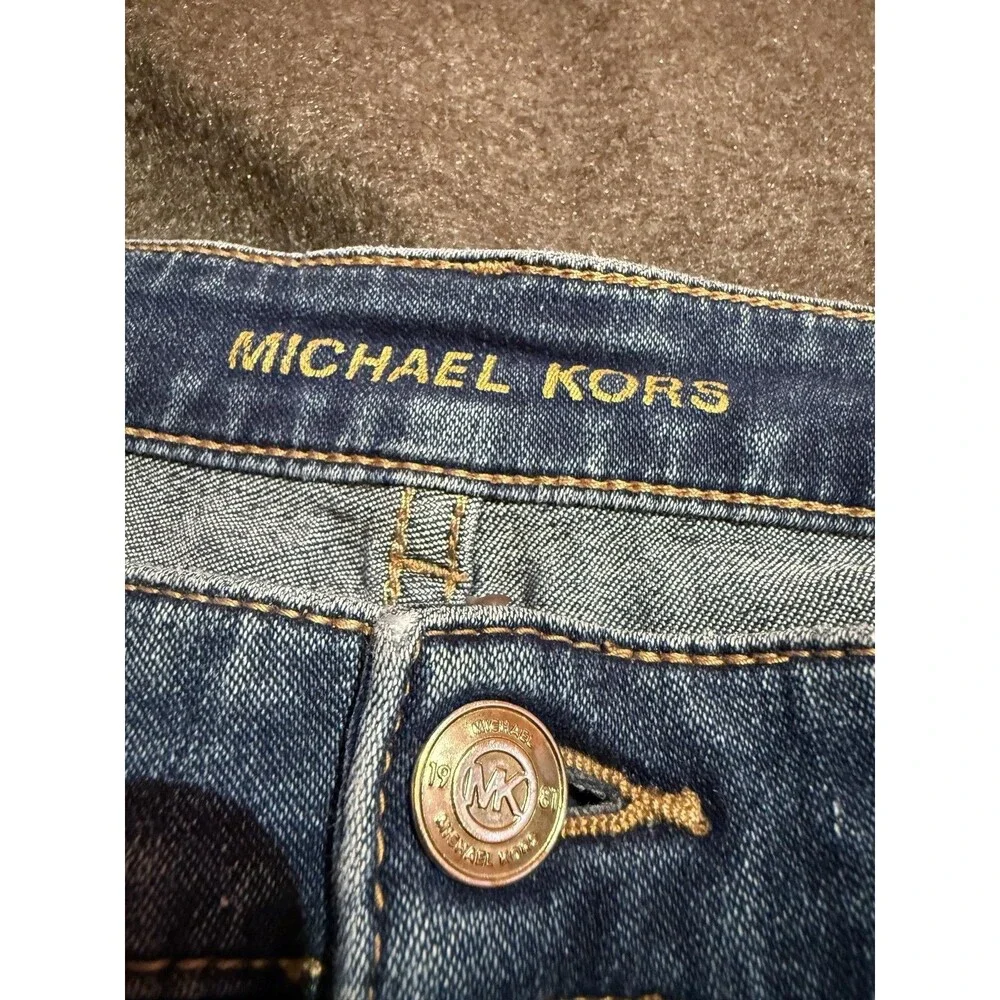 Michael Kors Selma Skinny Jeans Womens 16 Blue Med Wash Slim Stretch Denim Logo